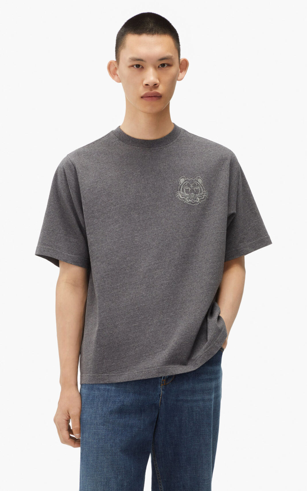 Camiseta Kenzo RE/relaxed casual Masculino - Cinzentas Escuro | 403LXSFID